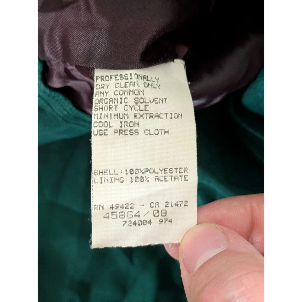 Vintage Jessica McClintock Girls Size 8 Emerald Satin Dress Accent Bows 80s 90s